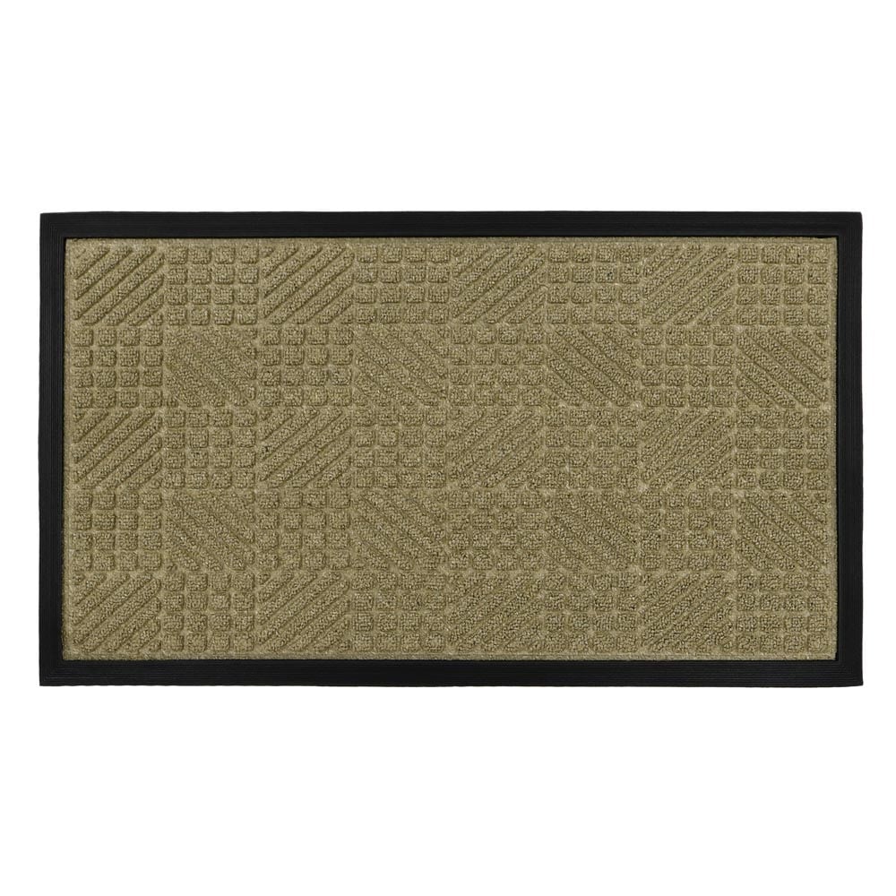 JVL Beige Firth Rubber Doormat 40 x 70cm Image 1