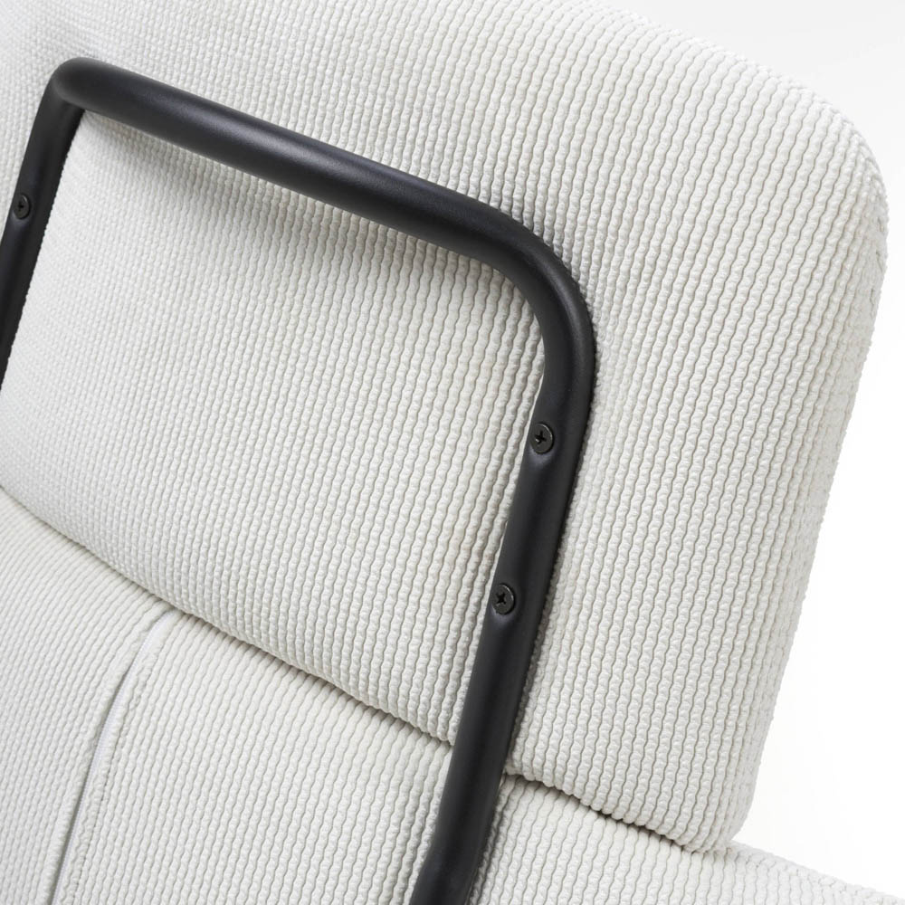 Polaris Set of 2 Corduroy White Swivel Chair Image 5