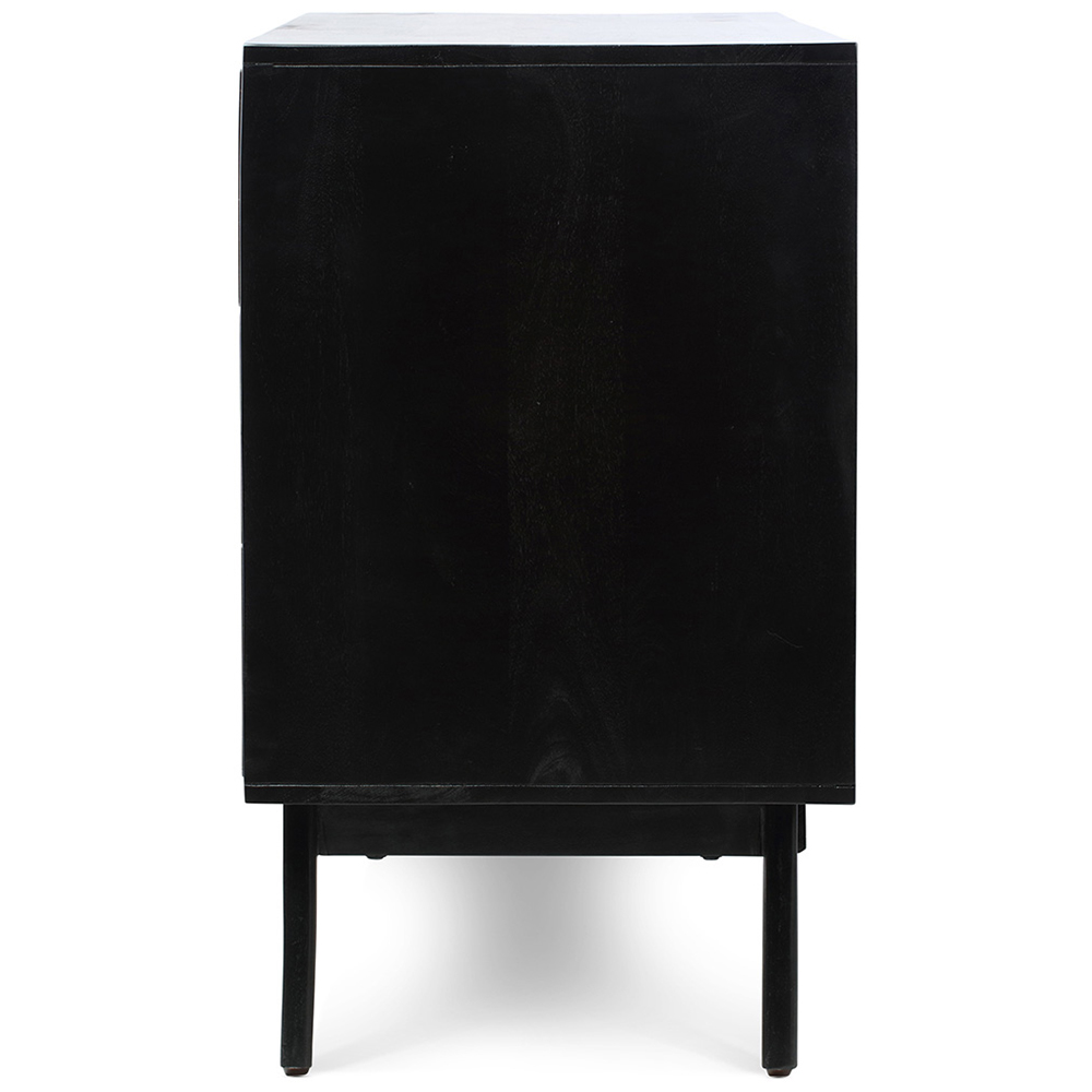 Desser Venice 6 Drawer Wide Black Rattan and Mango Wood Chest of Drawers Image 4