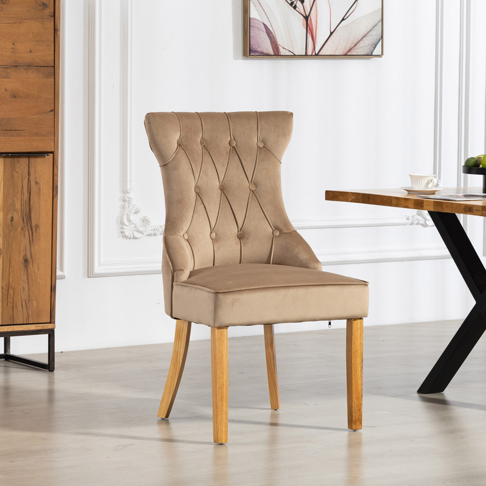 Artemis Home Martina Set of 2 Brown Velvet Fabric Dining Chair Image 6