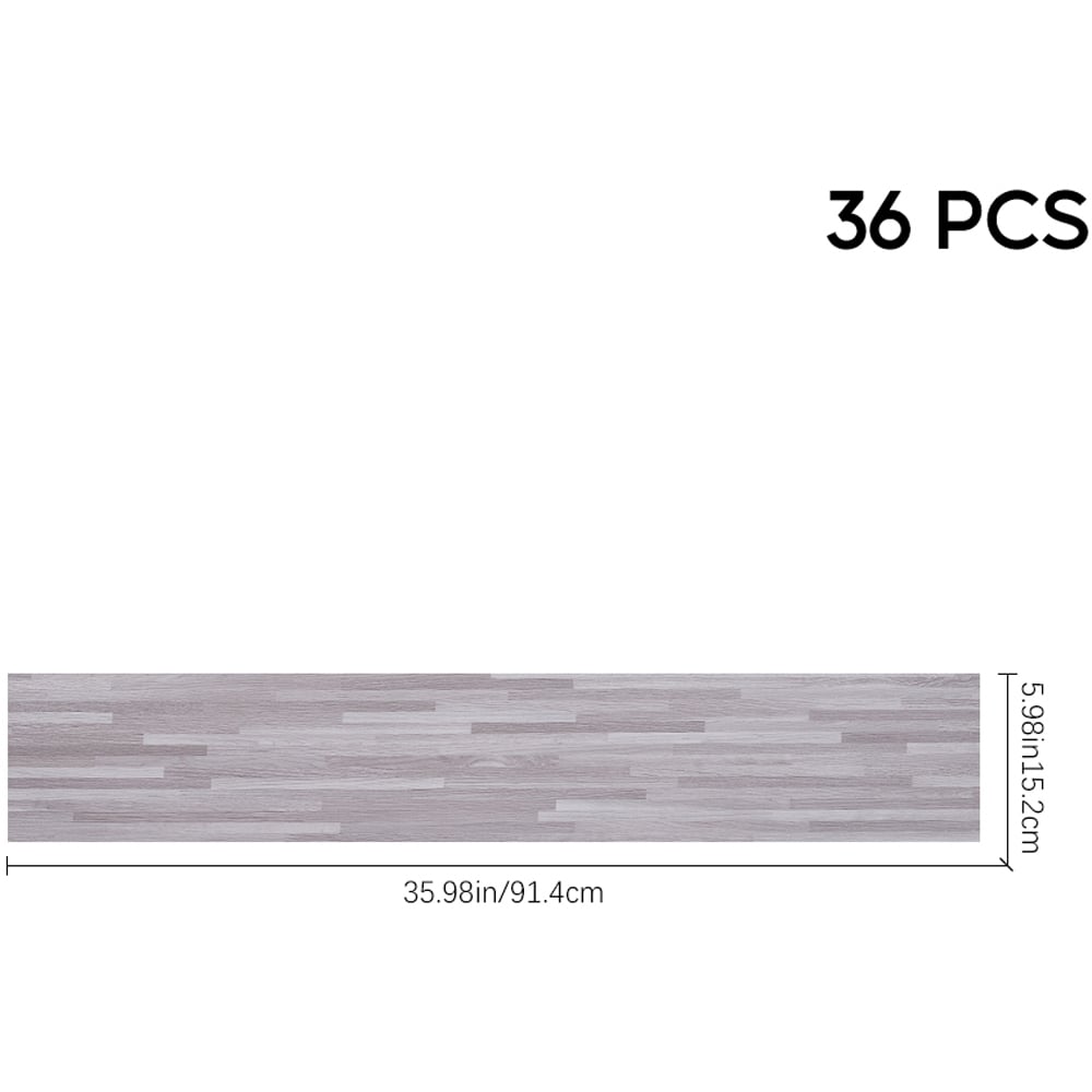 Living and Home Light Grey Rustic Wood Grain Rectangle PVC Flooring Self Adhesive 36 Pack Image 8