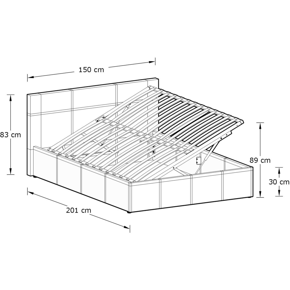 GFW Double Grey Side Lift Ottoman Bed Image 8