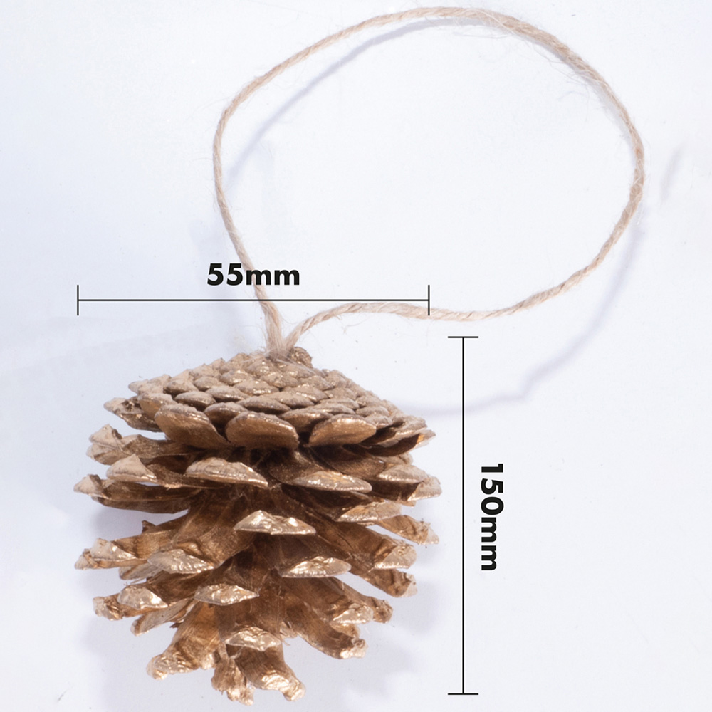 St Helens Gold Hanging Pinecones Ornaments 6 Pack Image 5