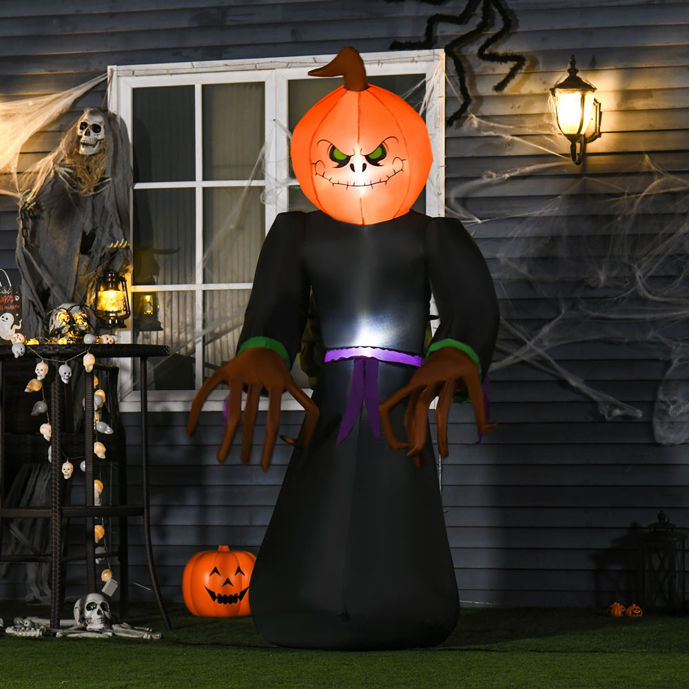 HOMCOM Halloween Inflatable Pumpkin Man 7ft Image 2