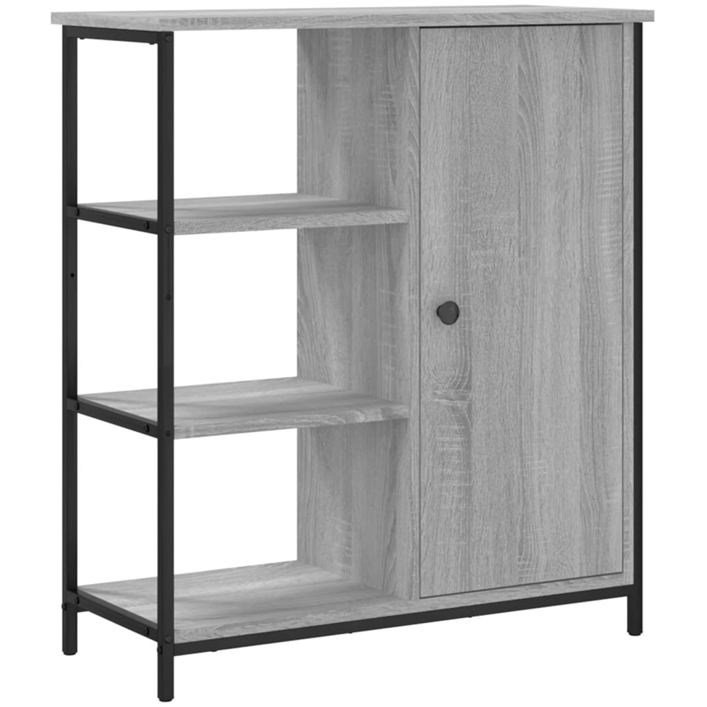 vidaXL Single Door 3 Shelf Grey Sonoma Sideboard Image 2