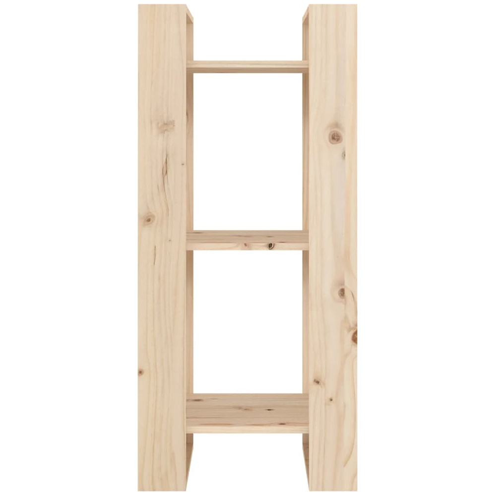 vidaXL 3 Shelf Natural Solid Pine Wood Bookcase Image 3