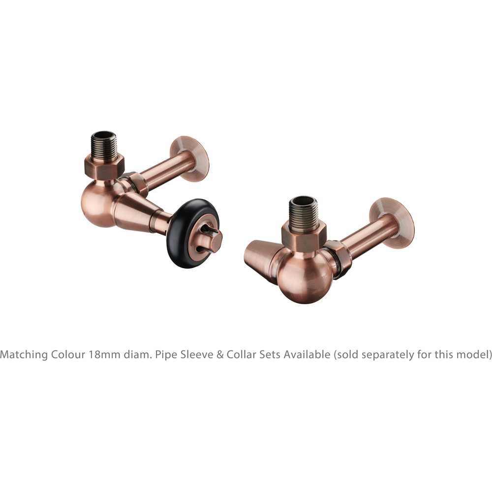 Terma Traditional Antique Copper 3 Axis Thermostatic Radiator Valve and Lockshield Set Image 8