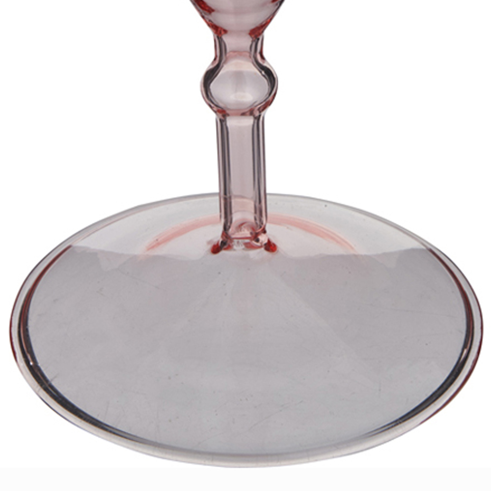 Wilko Pink Glass Taper Large Candle Holder Image 4