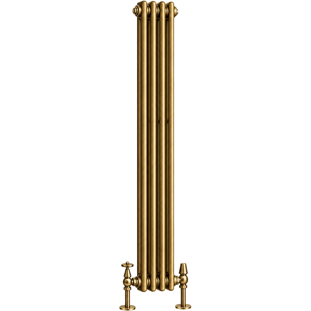 Go Bathrooms Clarence Antique Brass 2 Column 4 Section Radiator 1800 x 200mm Image 1