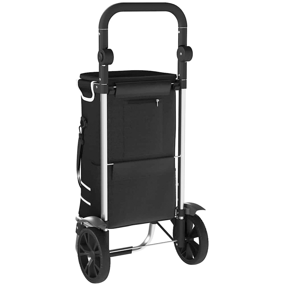 vidaXL 36.5 x 46.5 x 100.5cm Black Foldable Shopping Trolley Image 5