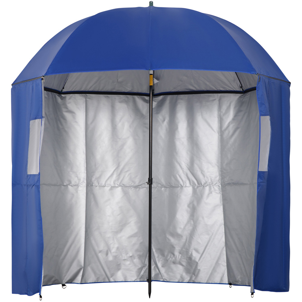 Outsunny Blue Parasol with Side Panel 2m Image 1