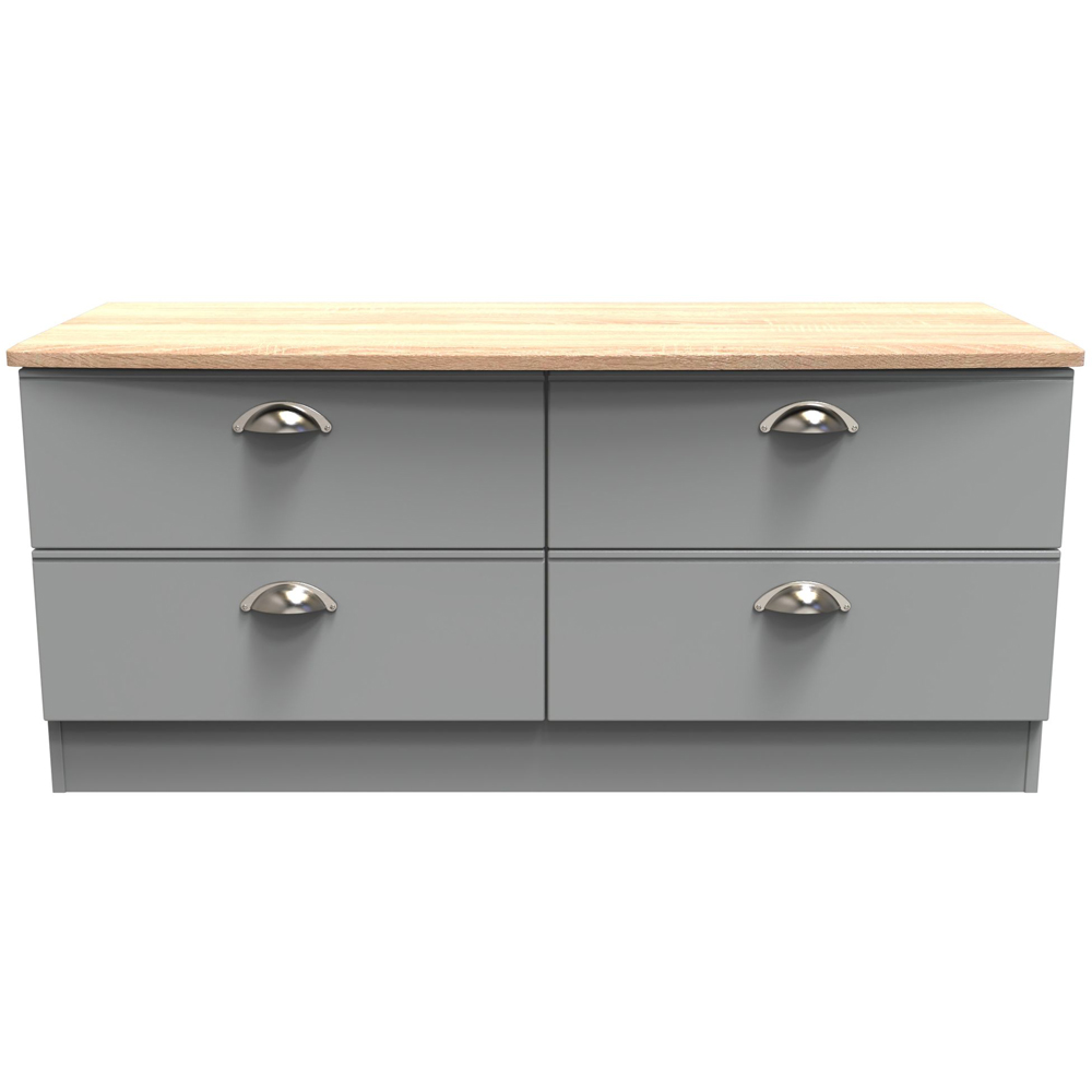 Crowndale Victoria 4 Drawer Dusk Grey and Oak Bedbox Image 2