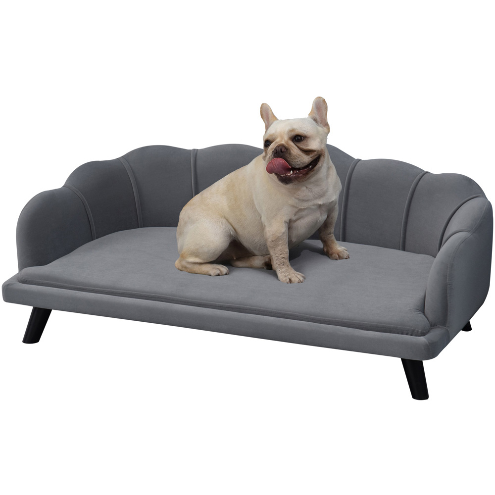 PawHut Grey Medium and Large Dog Pet Sofa Bed Image 3