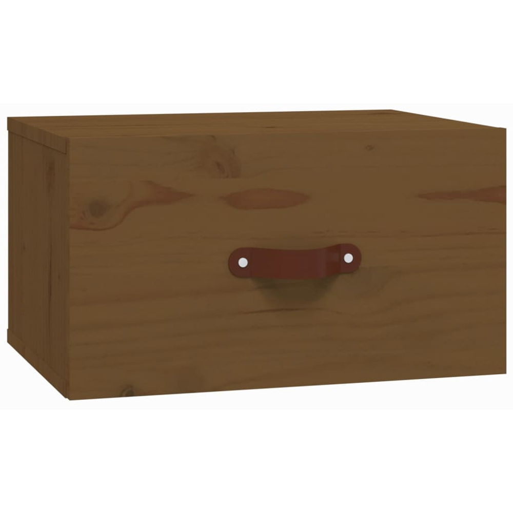 vidaXL Single Drawer Honey Brown Wall Mounted Bedside Table Image 2