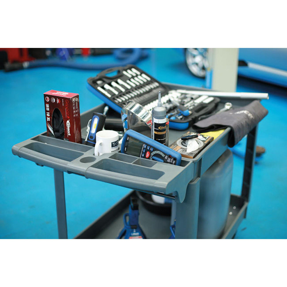 Laser 8090 Twin Level Large Black Workshop Utility Cart Image 6