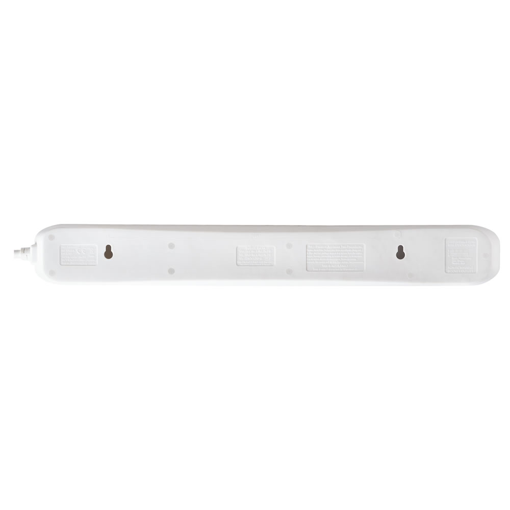 Wilko Extension Lead with USB 1m 6 Gang White Image 4