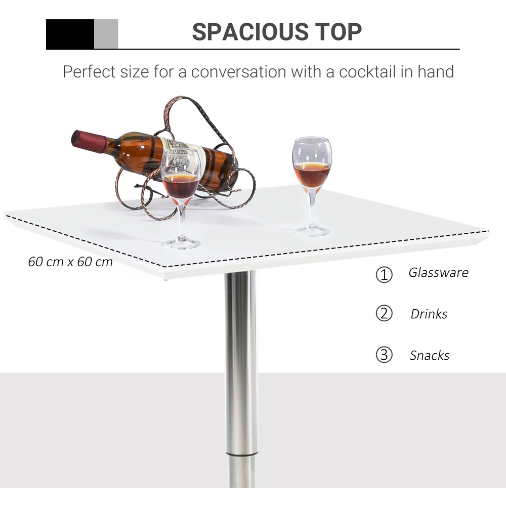 Portland Square Height Adjustable Swivel Bar Table White Image 5