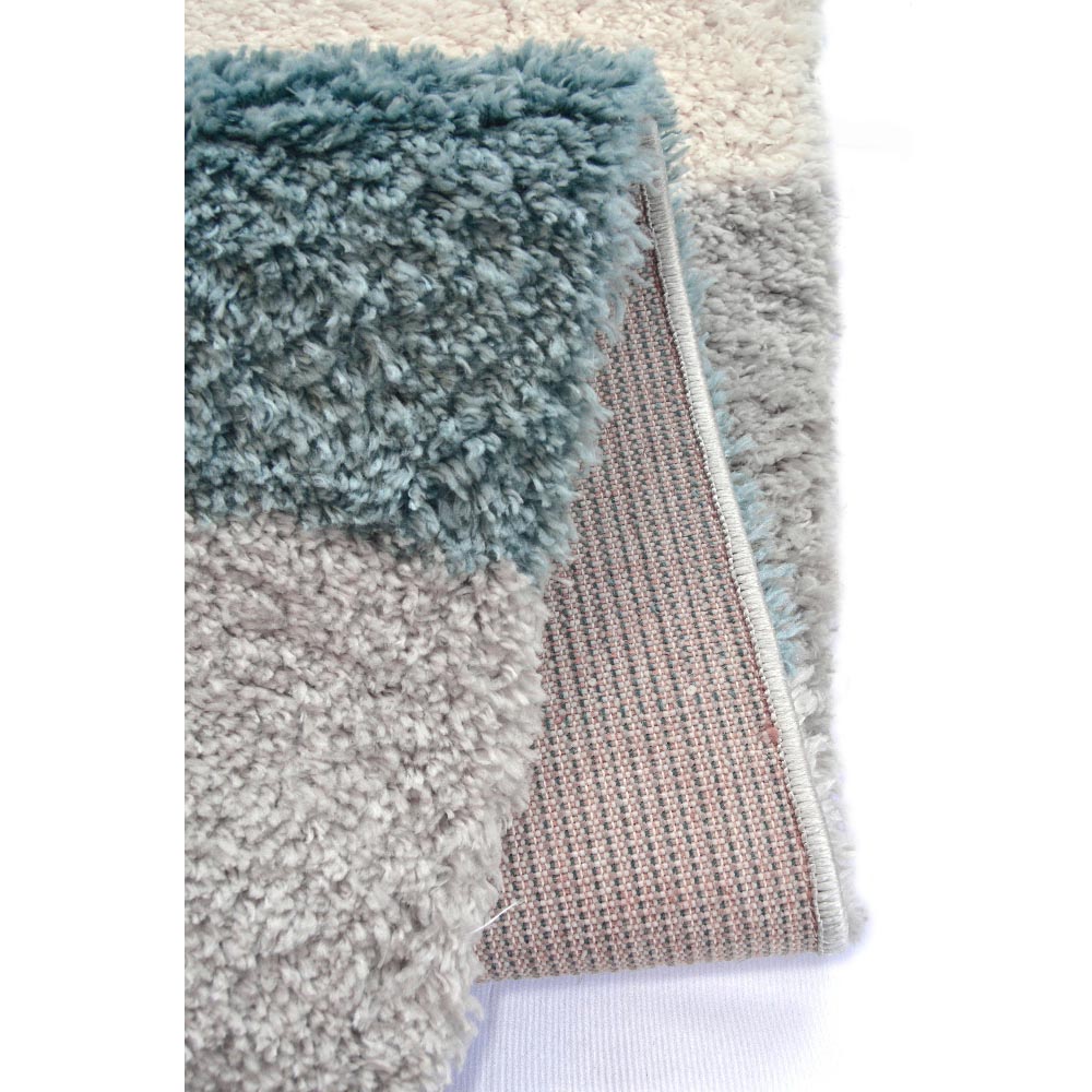 Homemaker Duck Egg Blocks Snug Shaggy Rug 160 x 230cm Image 3