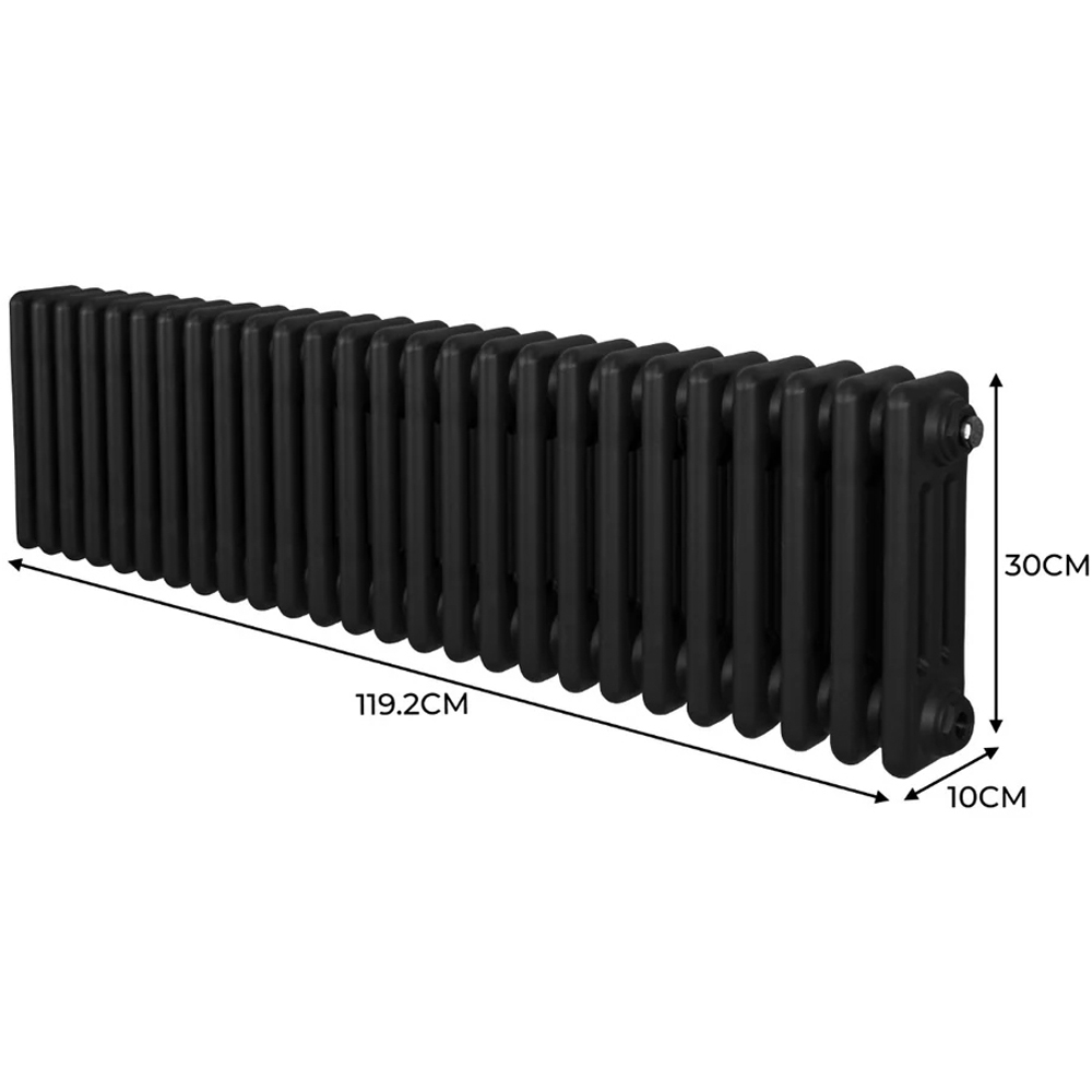Monster Shop 3612 BTU Black Traditional 3 Column Radiator 300 x 1192mm Image 6