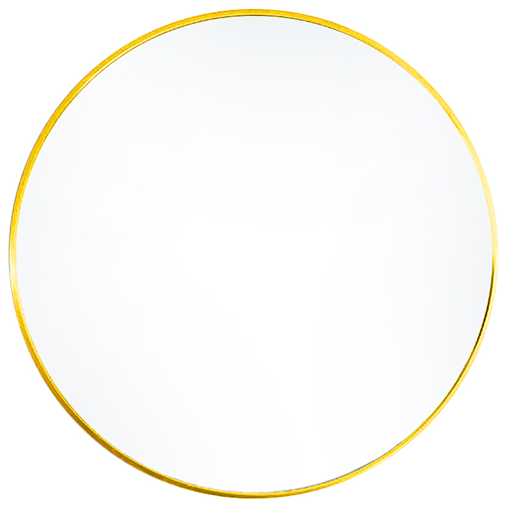 Living and Home Gold Frame Nordic Wall Mounted Bathroom Mirror 50cm Image 1