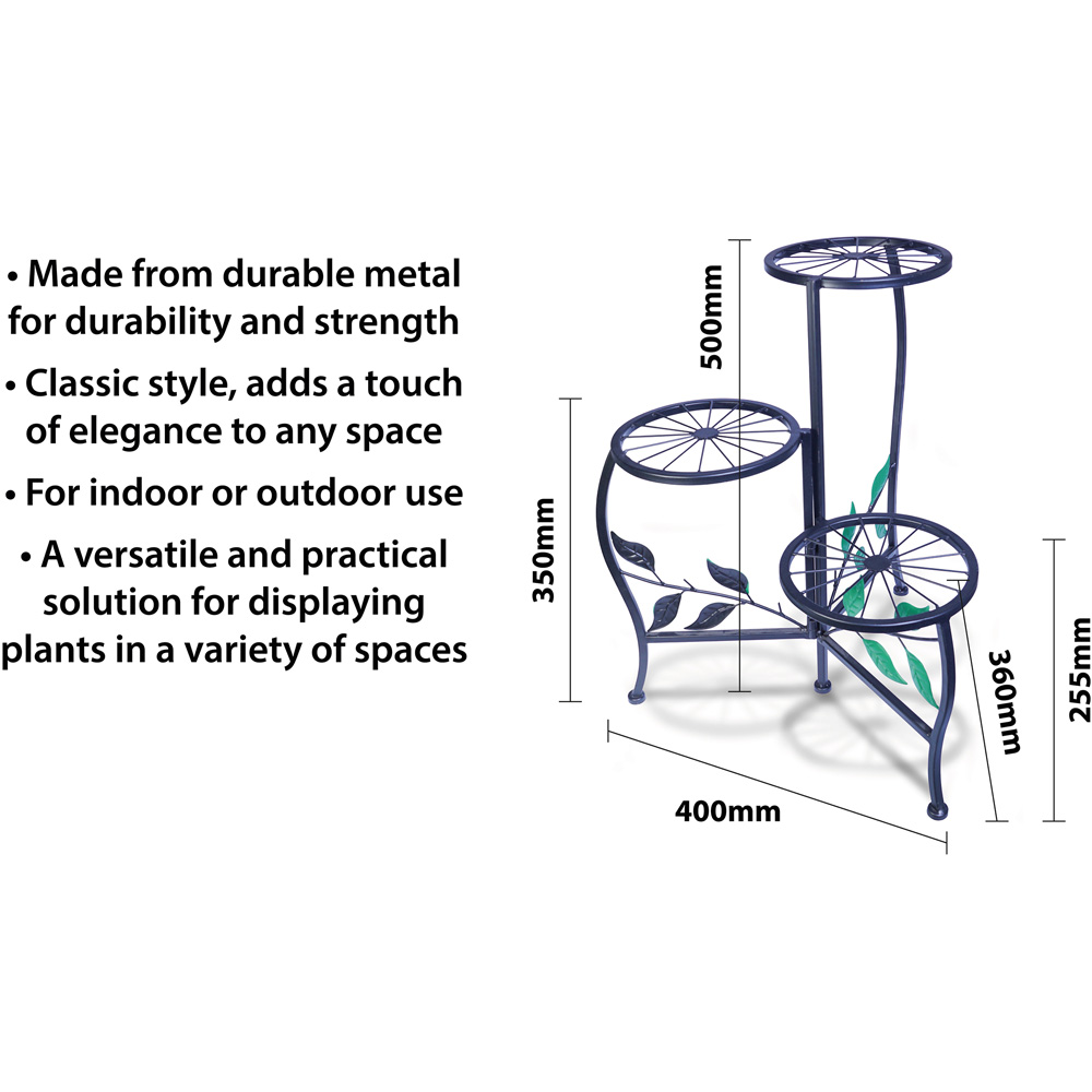 Best4 3 Tier Black Metal Garden Plant Stand Image 5