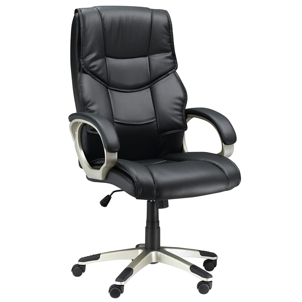 Portland Black Faux Leather Swivel Home Office Chair Image 2