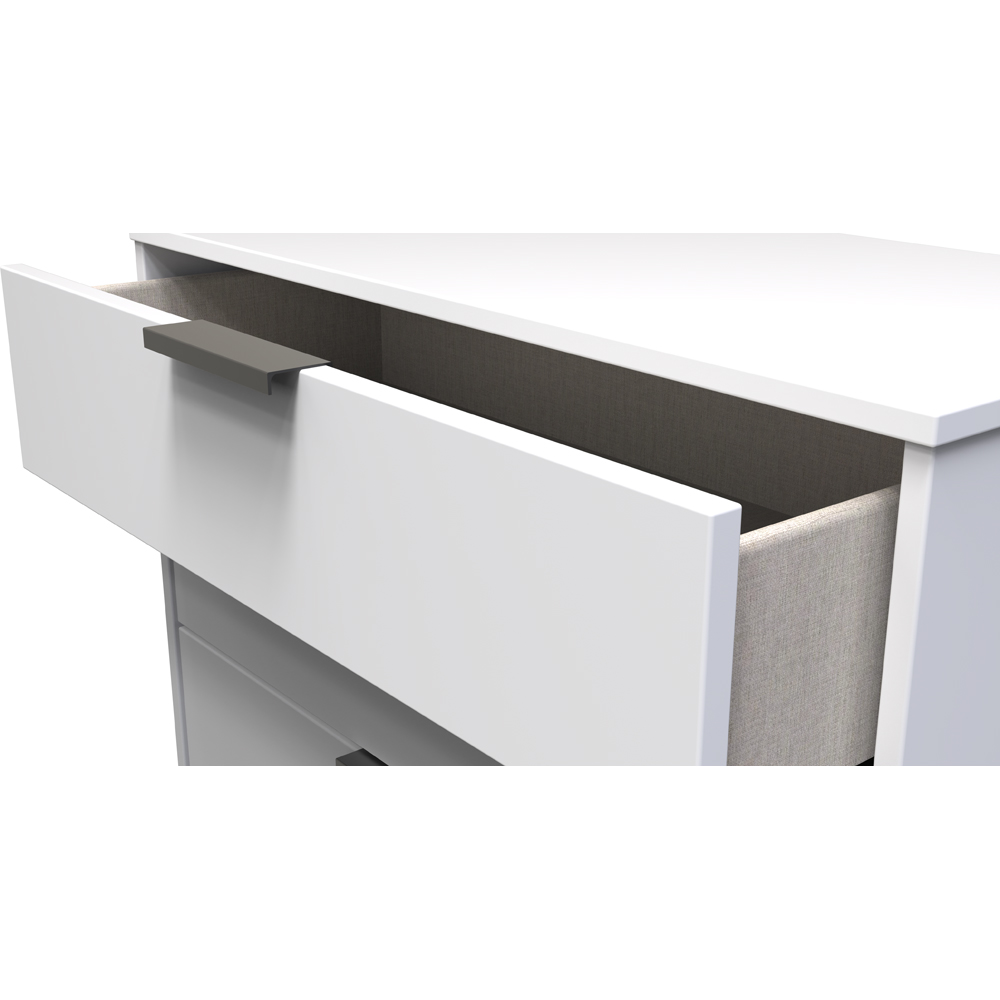 Crowndale Hong Kong 4 Drawer Matt White Chest of Drawers Ready Assembled Image 5
