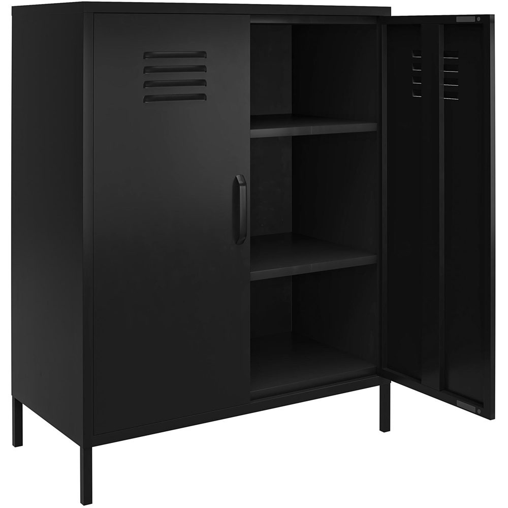 Dorel Mission District 2 Door Black Freestanding Storage Cabinet Image 4