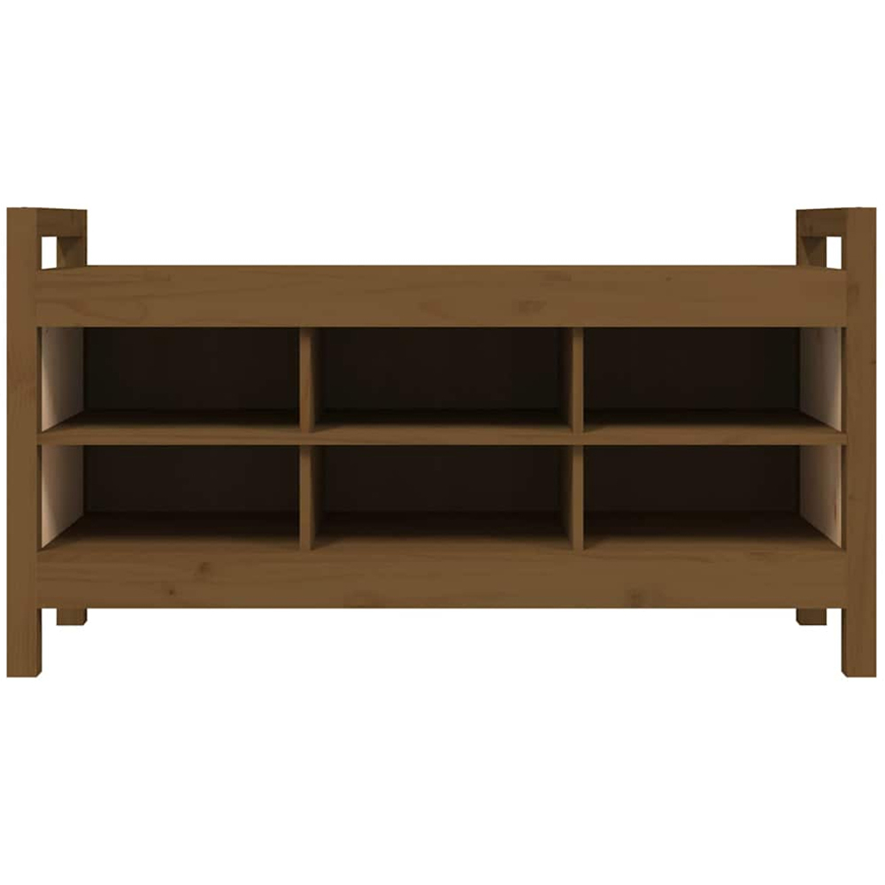 vidaXL 6 Shelf Brown Wooden Hallway Bench Image 4