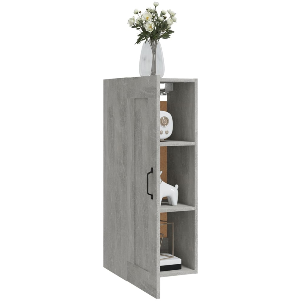 vidaXL Single Door Concrete Grey Wall Cabinet Image 3