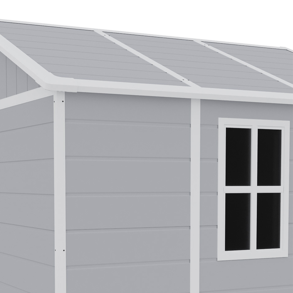 Living and Home 8 x 4ft Grey Waterproof Outdoor Storage Shed Image 4