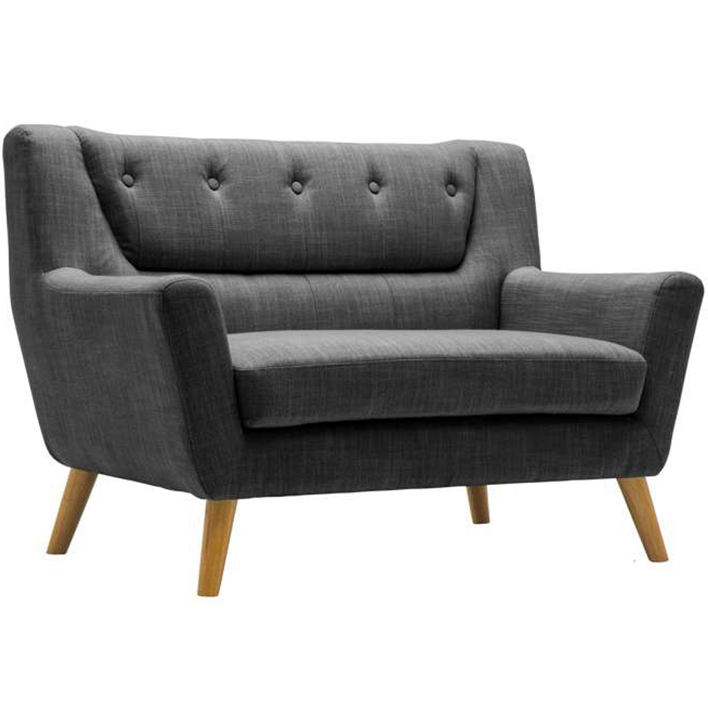 Lambeth 2 Seater Grey Fabric Sofa Image 2