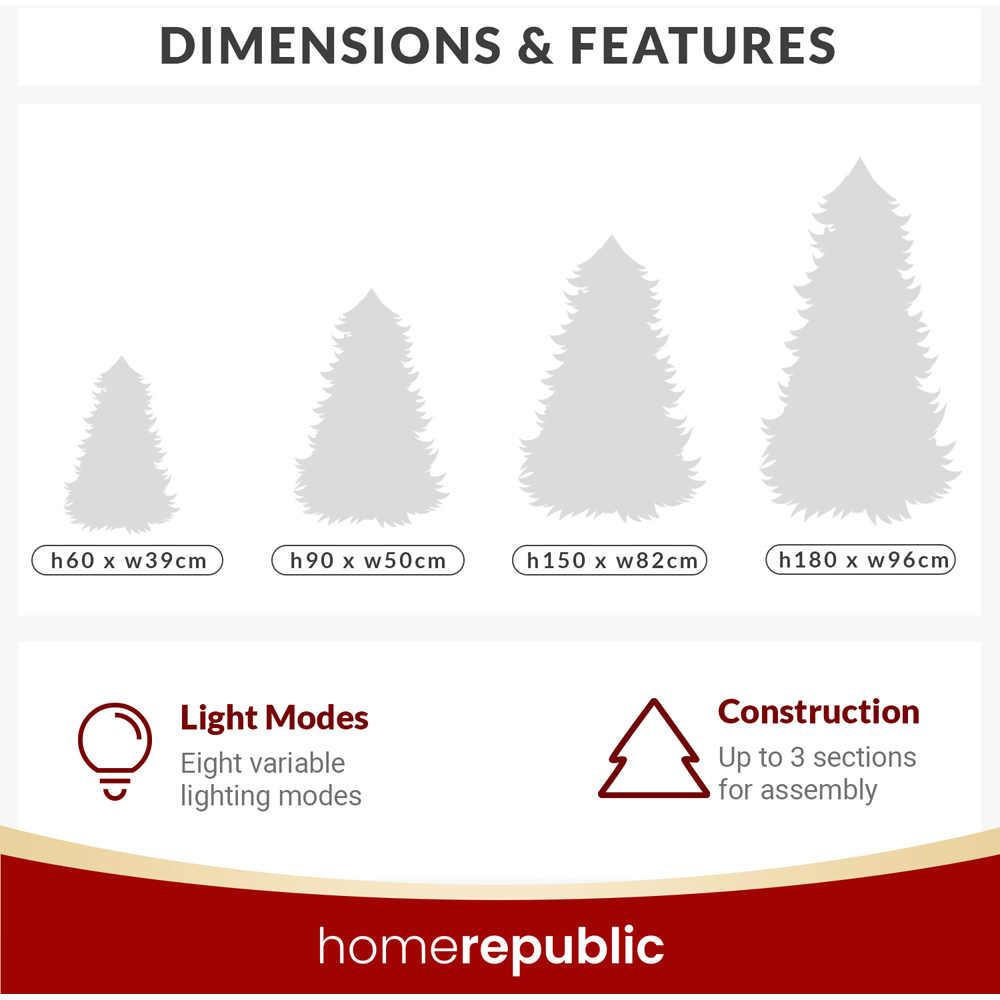 Noel Square Warm White LED Pre-Lit White Frosted Artificial Xmas Tree 1.9ft Image 5