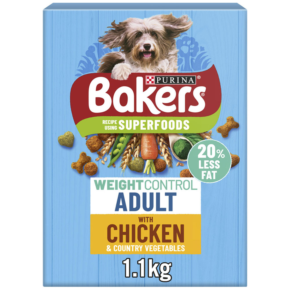 Bakers Weight Control Dry Dog Food Chicken 1.1kg Image 1