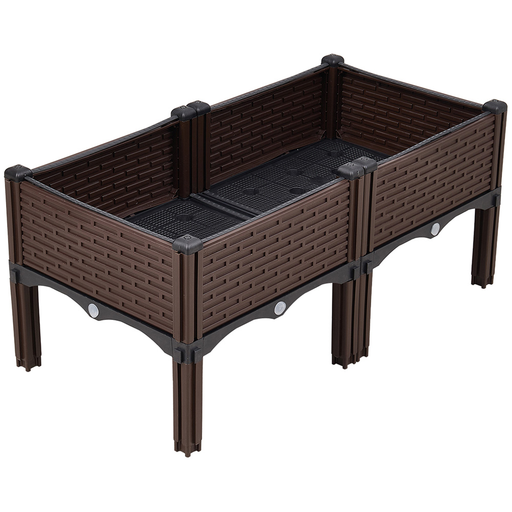 Living and Home Plastic Raised Garden Bed Planter Box 80 x 40 x 33cm Image 1