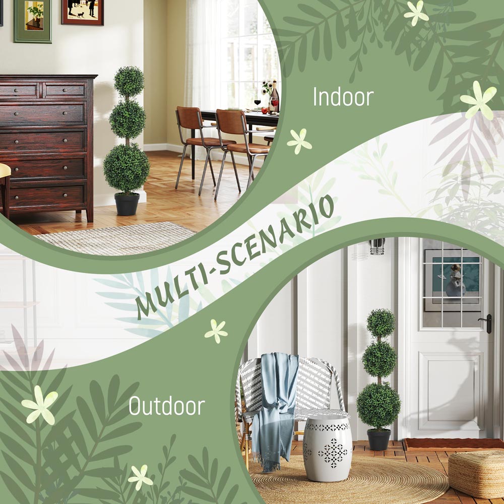 Portland Green Artificial Plants Boxwood Tree in Pot 2 Pack Image 7