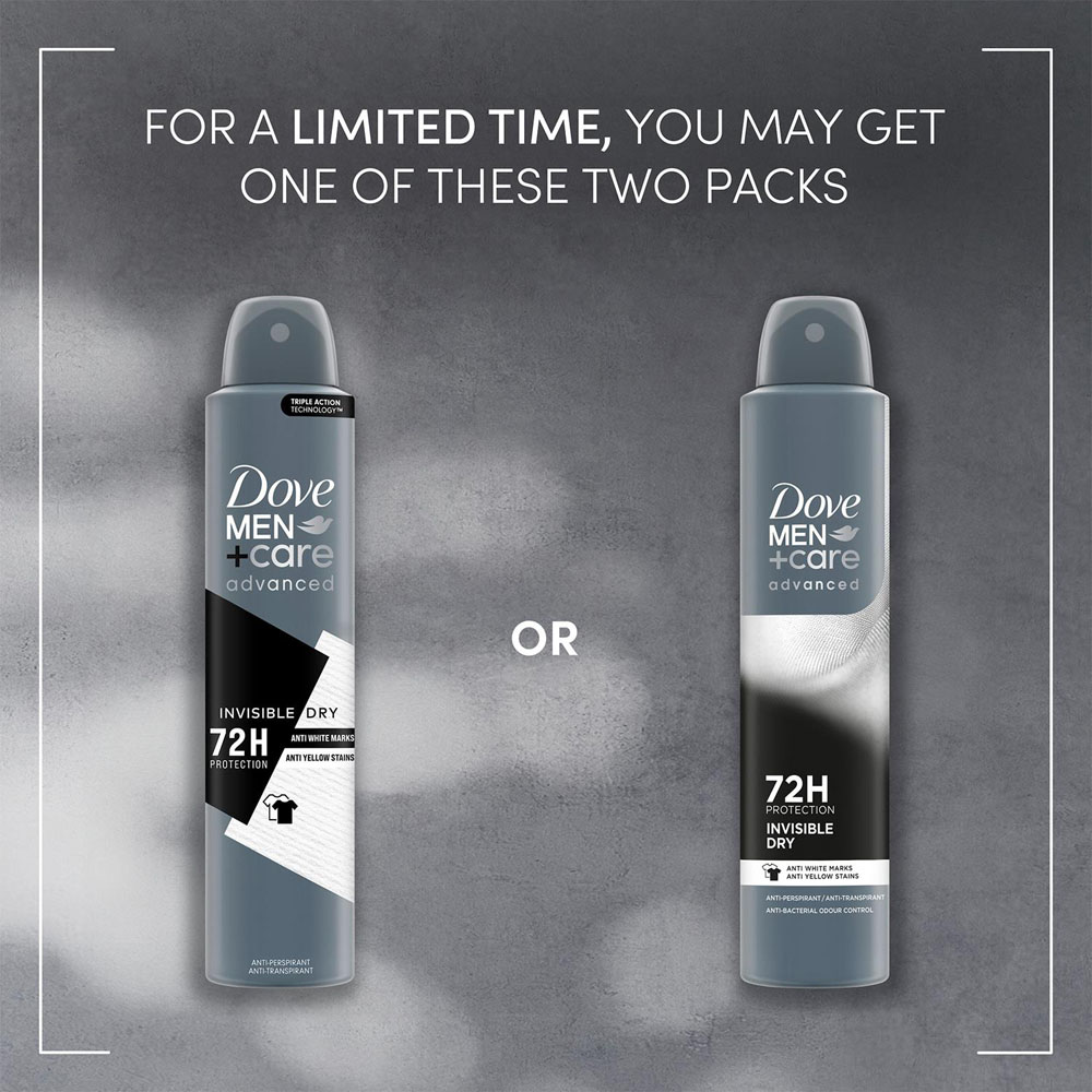 Dove Men+Care Advanced Invisible Dry Anti-Perspirant Deodorant Aerosol 200ml 12 Pack Image 7