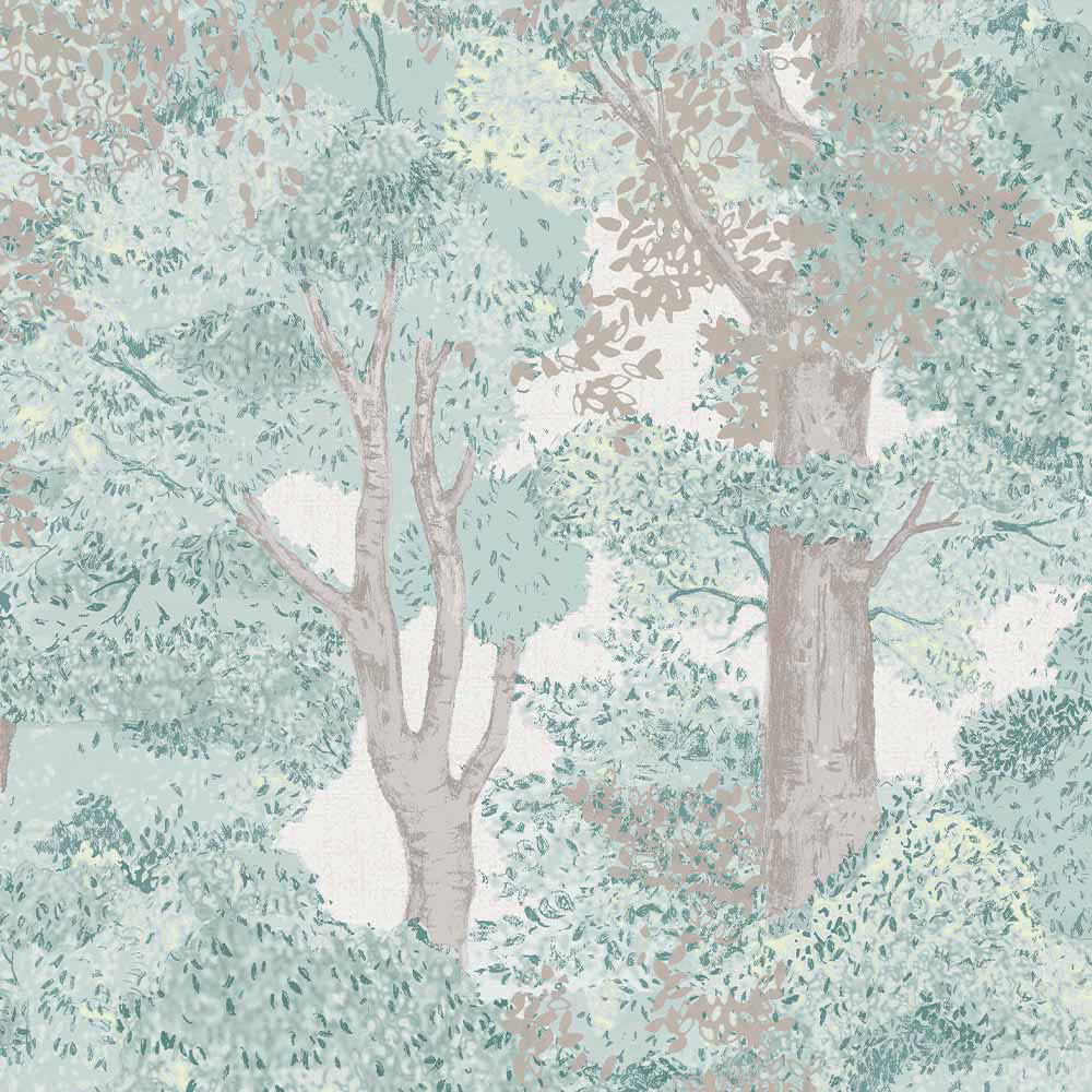 Wilko Easy Tranquil Woodland Green Wallpaper Wilko