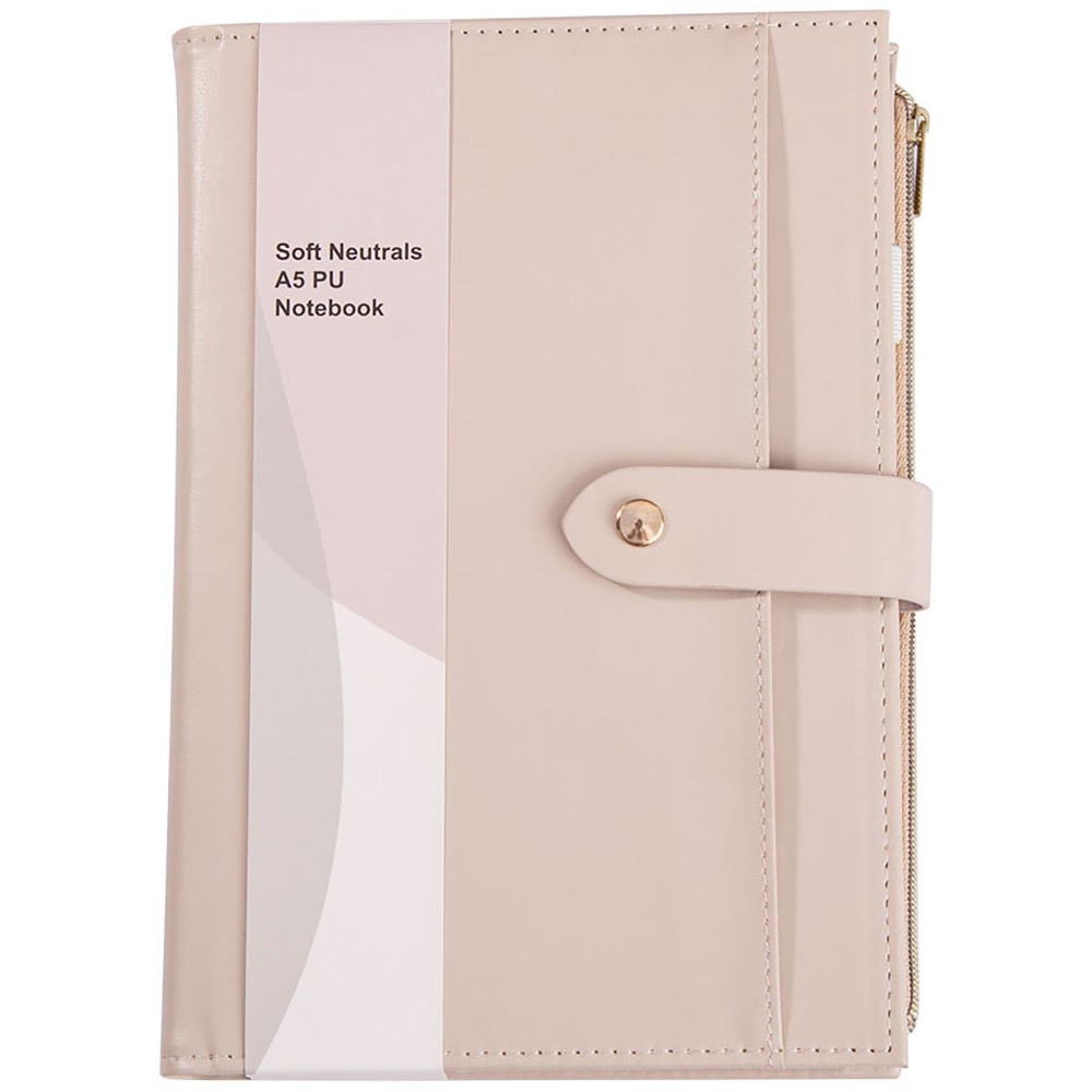 Soft Neutrals A5 PU Notebook - Neutral Image