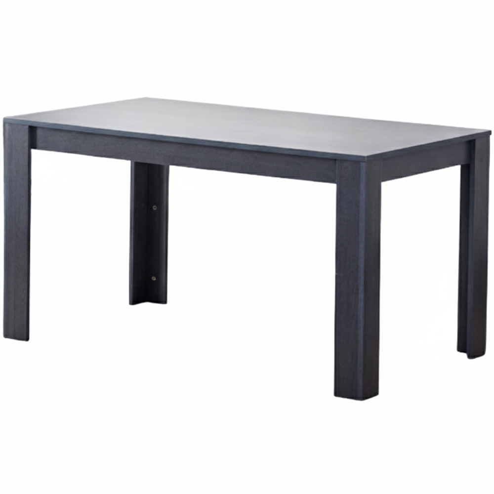 Kosy Koala 4 Seater Striped Faux Leather Wooden Dining Set White and Black Image 2