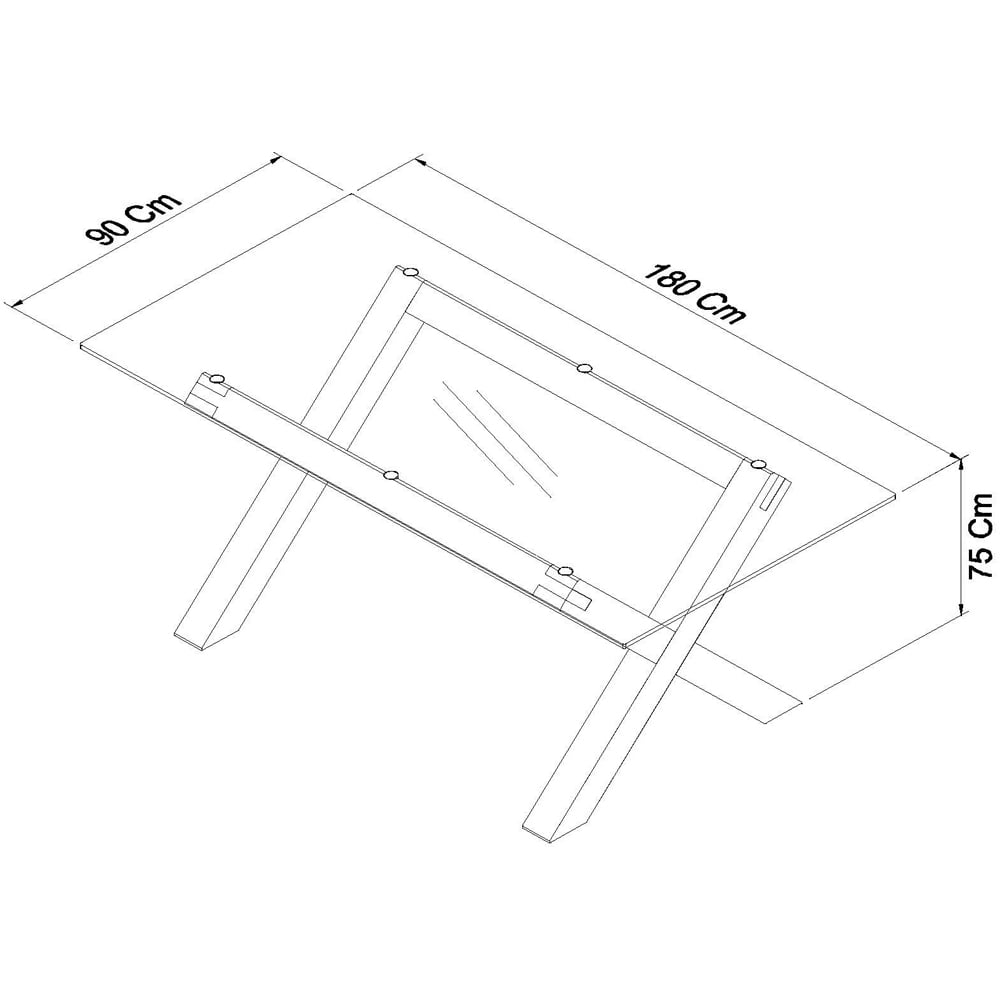 Bentley Designs Turin 6 Seater Light Oak Glass Top Dining Table Image 5