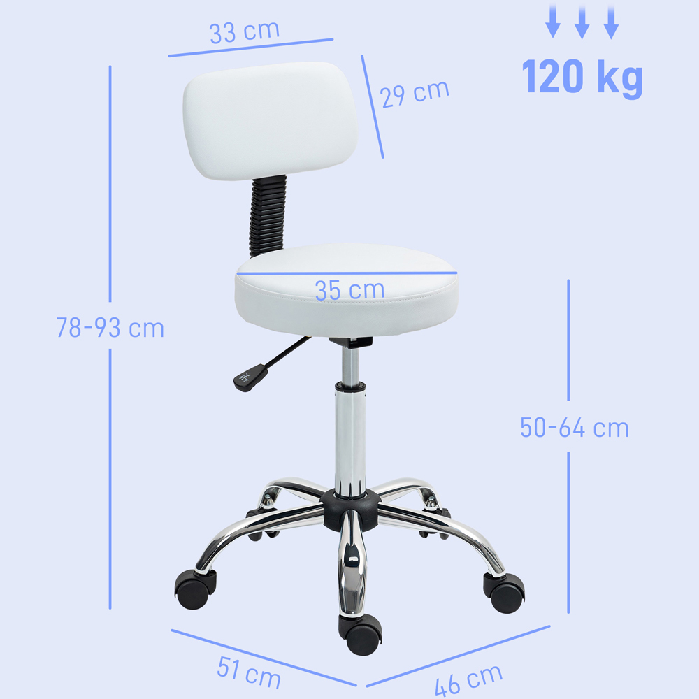 Portland White Faux Leather Swivel Salon Chair Image 9