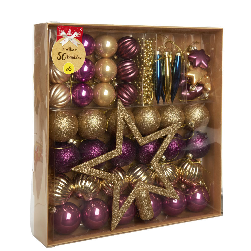 Wilko 50 pack Midnight Magic Complete Christmas Decoration Pack Image