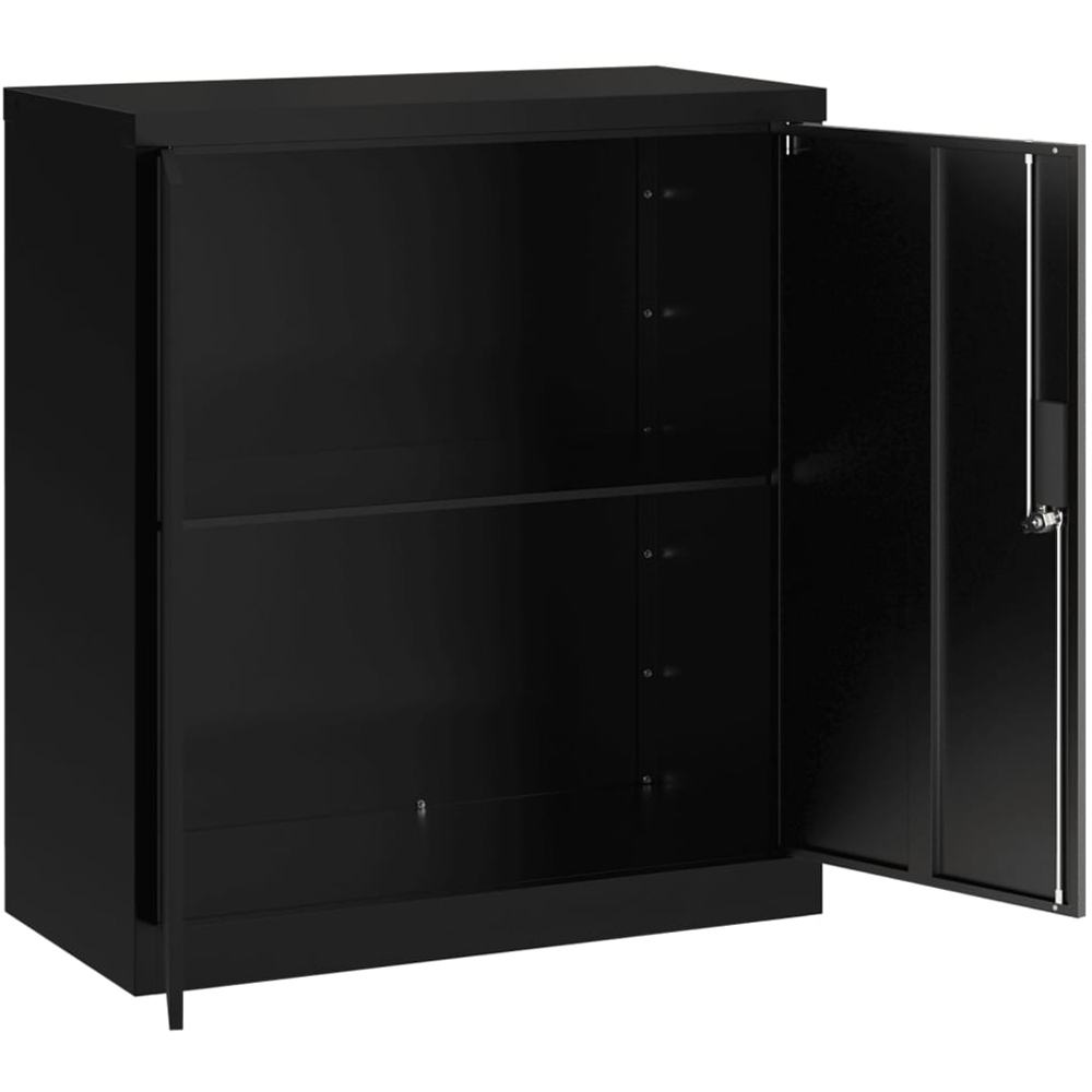 vidaXL 2 Door 2 Shelf Black Steel Lockable File Cabinet Image 4