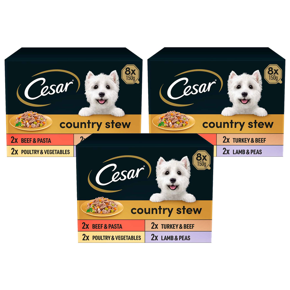 Cesar Special Selection Country Stew Adult Wet Dog Food Trays 150g Case of 3 x 8 Pack Image 1