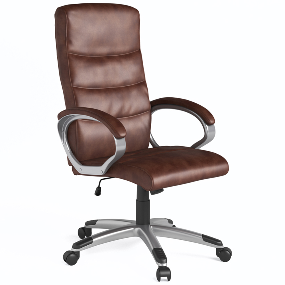 Alphason Hampton Brown Leather Office Chair Image 2