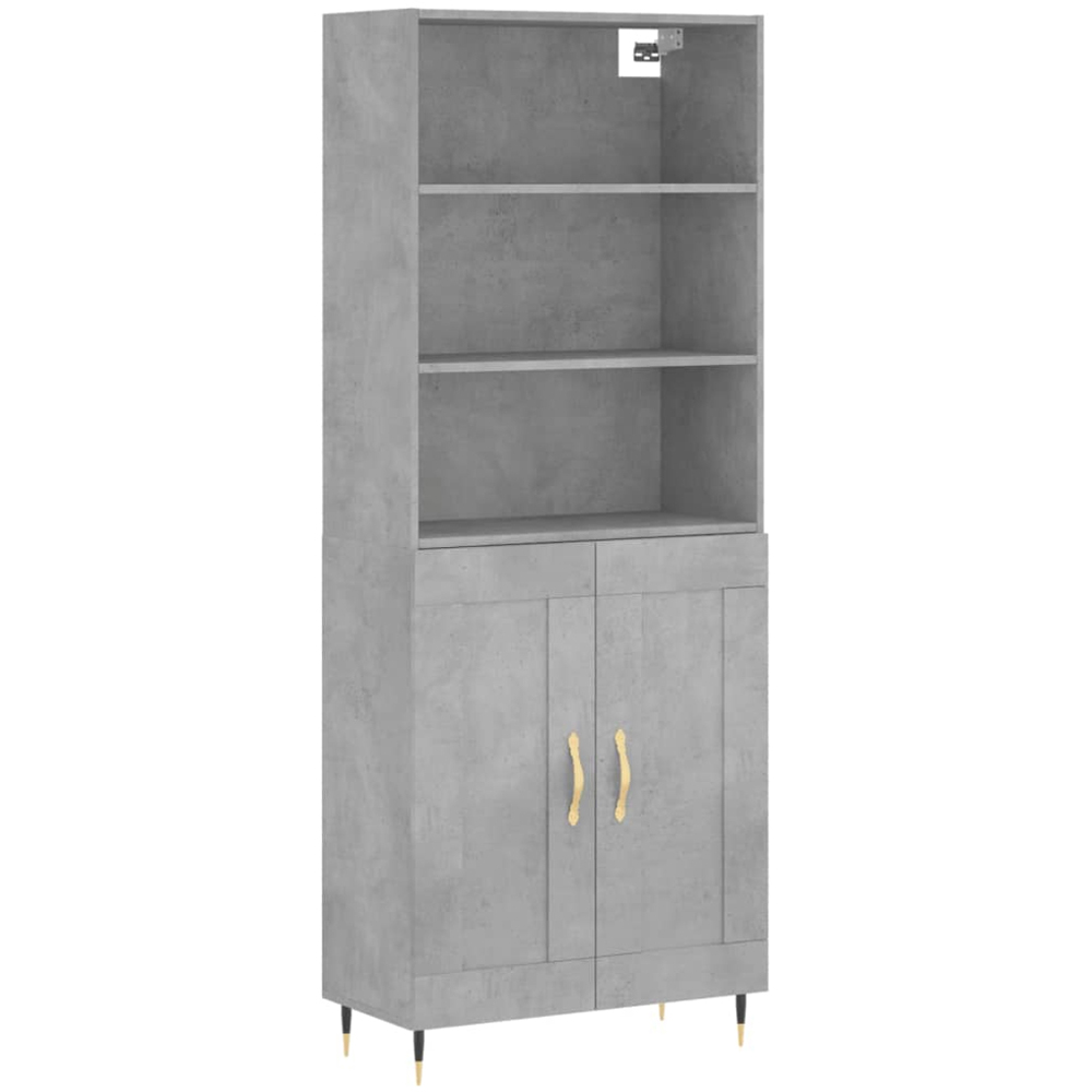vidaXL 2 Door 3 Shelf Concrete Grey Wooden Cabinet Image 2