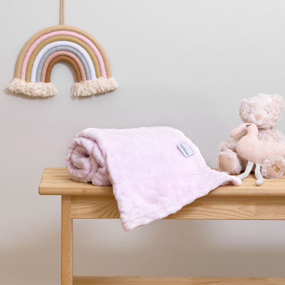 Clair de Lune Baby Pink Marshmallow Pram Blanket 90 x 70cm Image 2