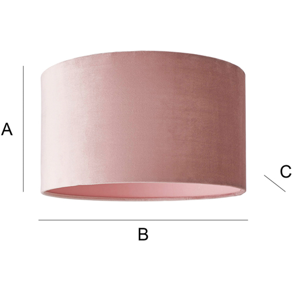 ValueLights Reni Blush Velvet Drum Ceiling Lamp Shade 35cm Image 8