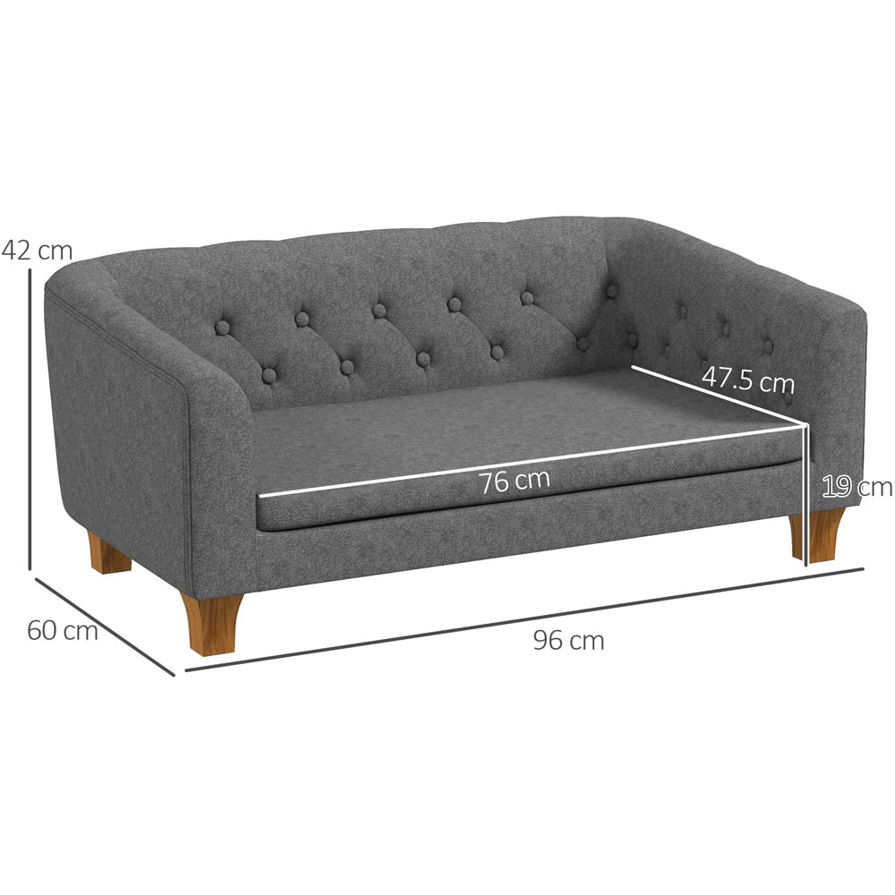 PawHut Grey Small and Medium Dogs Elevated Pet Sofa Image 9